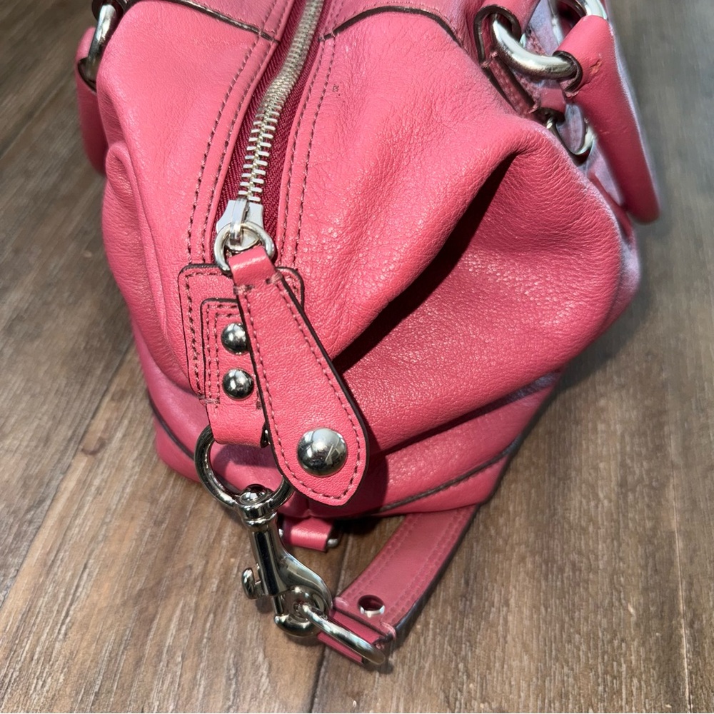 Coach Y2K Baguette Shoulder Bag Purse Pink Leather 90s - Picture 11 of 16
